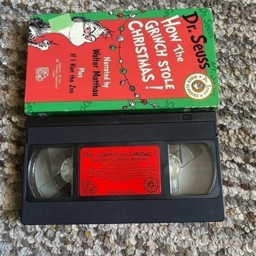 Vintage Dr. Seuss’s How The Grinch Stole Christmas VHS Cassette Tape